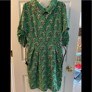 Beautiful print green dress